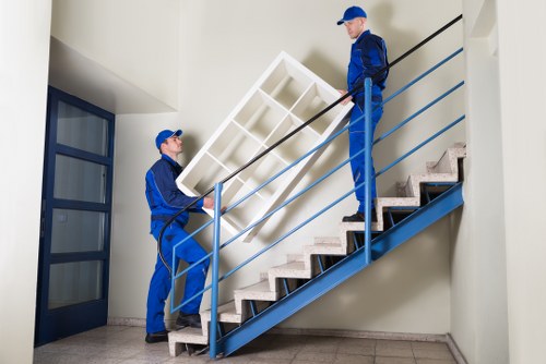 Packing belongings into a mobile self storage unit
