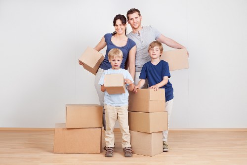 Packed moving boxes ready for local removals in Harlesden