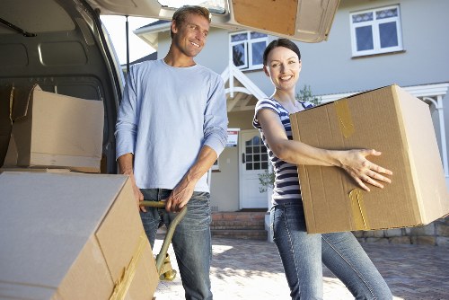 Office relocation equipment prepared for removals in Harlesden