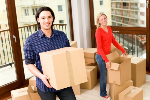 IT equipment and office furniture arranged for relocation in Harlesden